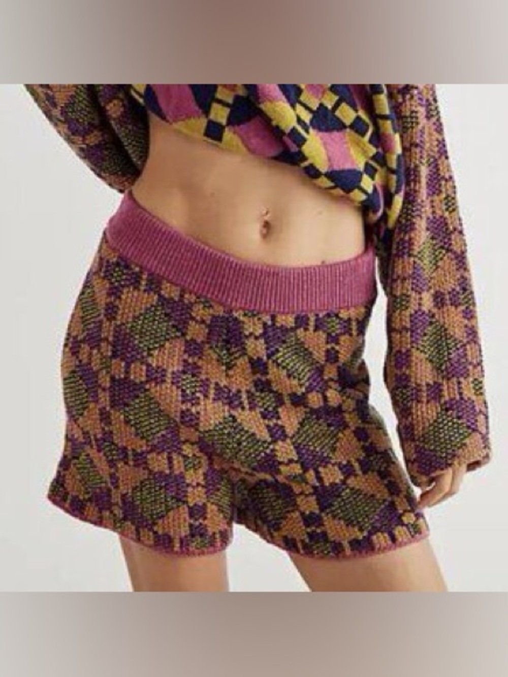 FREE PEOPLE FP BEACH coastal crochet shorts size XS BOHO Aztec